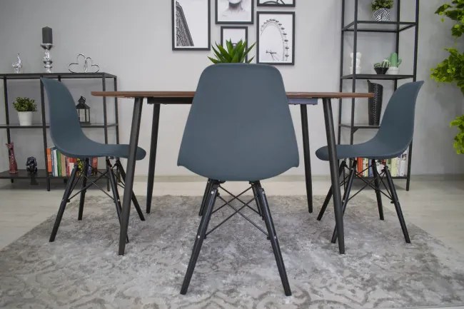 Set jedálenských stoličiek OSAKA tmavo sivé (čierne nohy) 4ks