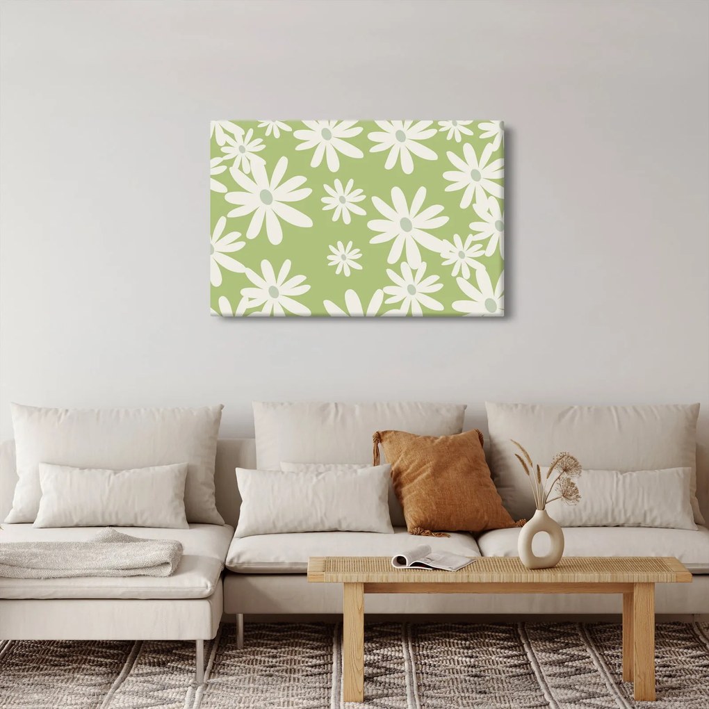 Obraz - Hippies, zelené kvety N⁰1 (90x60 cm)