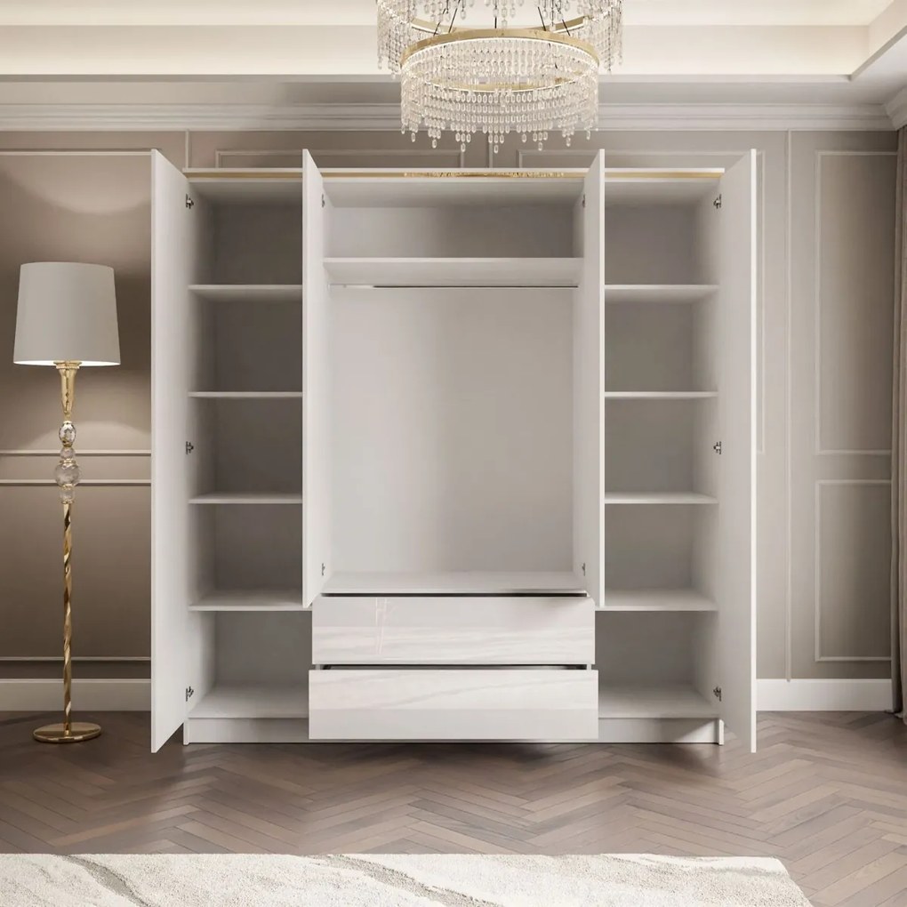 ŠATNÍKOVÁ SKRIŇA NESSIE BIELY LESK 4D2 PUSH