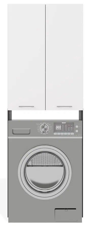 Kúpeľňová skrinka nad práčku POLA DD biela/antracitová