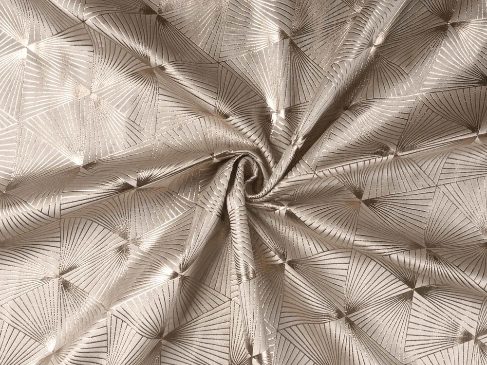 Biante Zamatová obliečka na vankúš Isabela IBL-010 Rose Gold trojuholníky na krémovom 70 x 90 cm