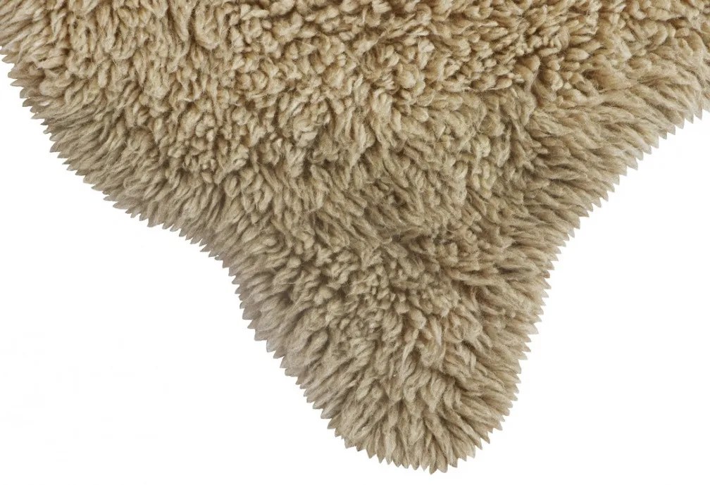 Vlnený koberec Woolly - Sheep Beige, 75x110 tvar kožušiny, béžová, obývacia izba, Lorena Canals