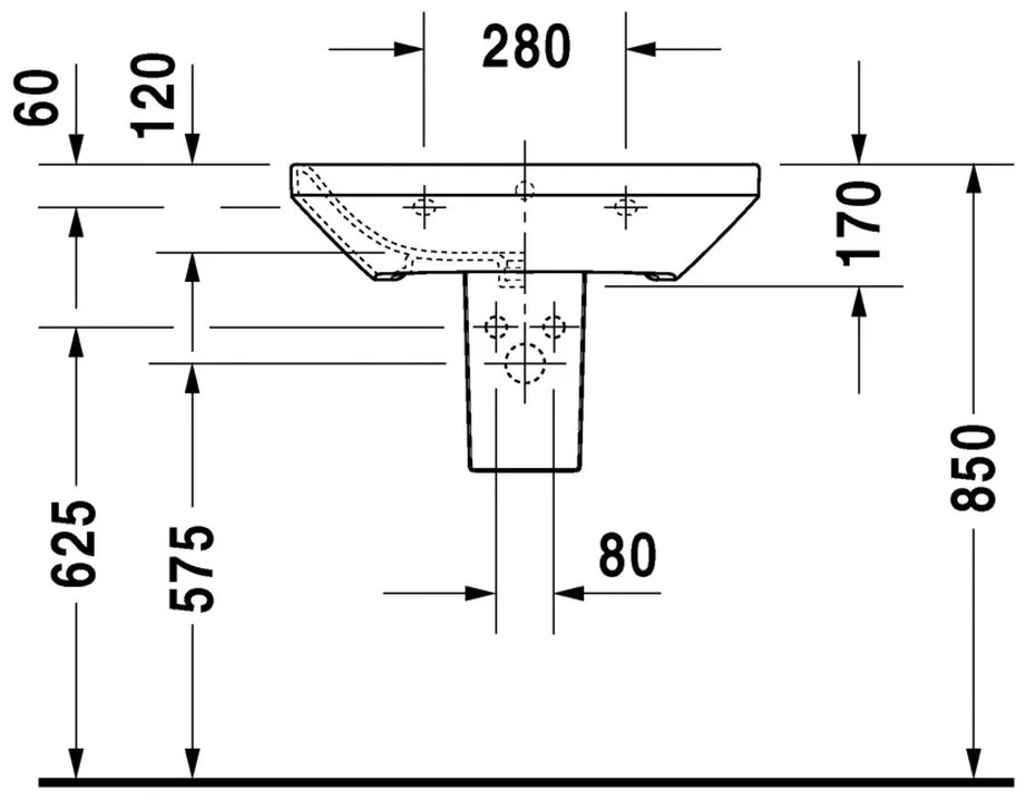 Duravit DuraStyle - Umývadlo 650x440 mm, s prepadom, biela 2319650000