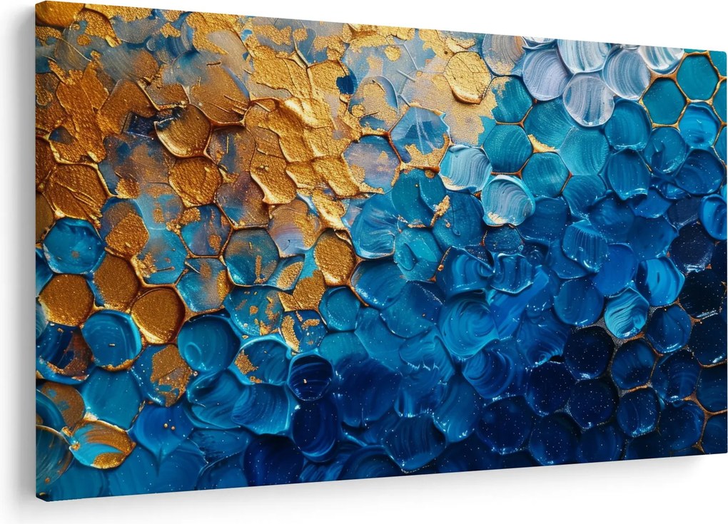 Obraz - Modrozlatá maľba (90x60 cm)