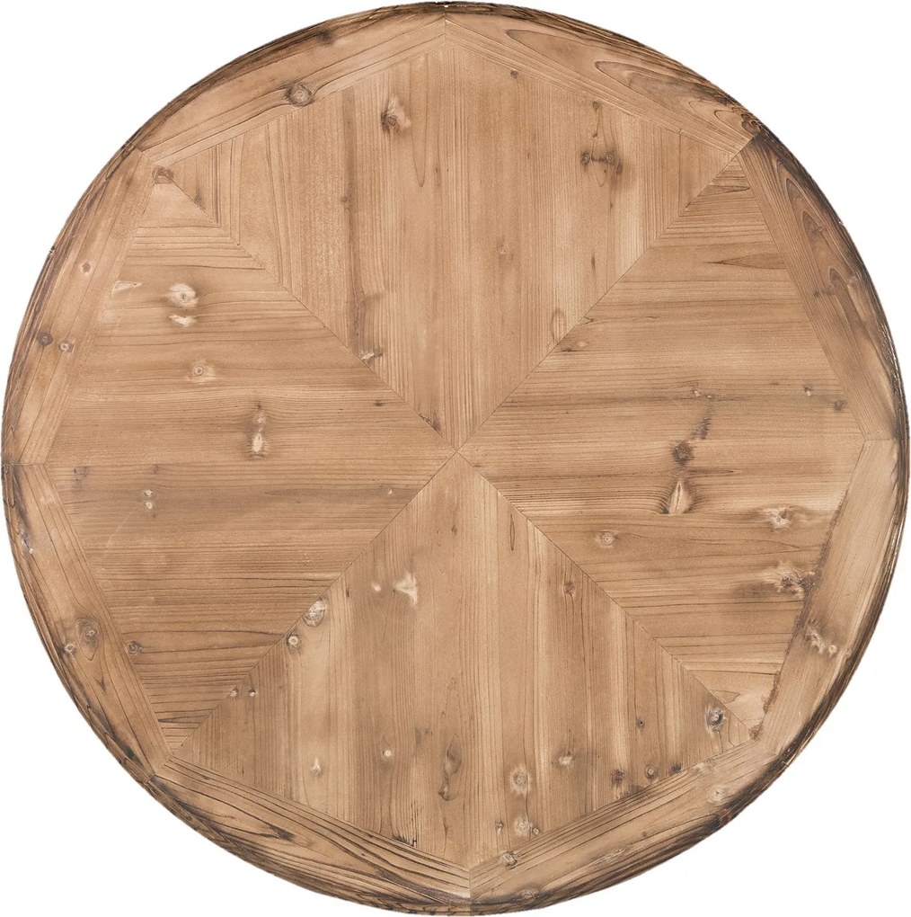 Drevený jedálenský stôl Genevieve s patinou - Ø 120 * 85 cm