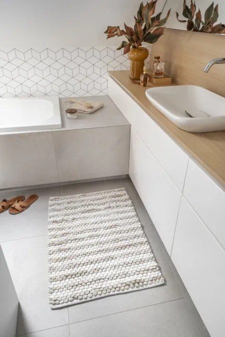 Kúpeľňový koberček LOOP béžový