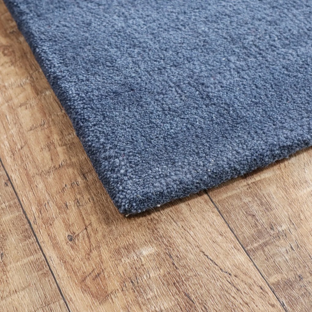 Ručne všívaný kusový koberec Asra wool modrá, 60x110, modrá, obývacia izba, Asra