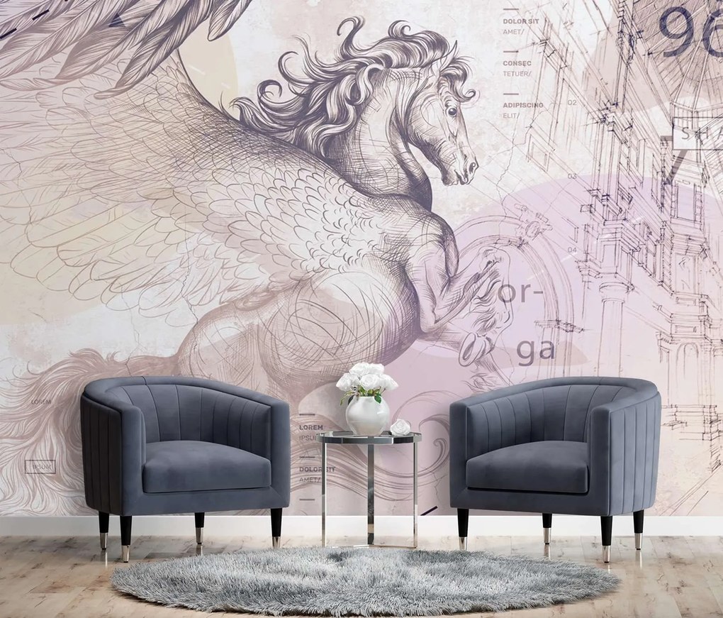 Gario Fototapeta Pegasus, okrídlený kôň, abstraktné Materiál: Vliesová, Rozmery: 300 x 210 cm