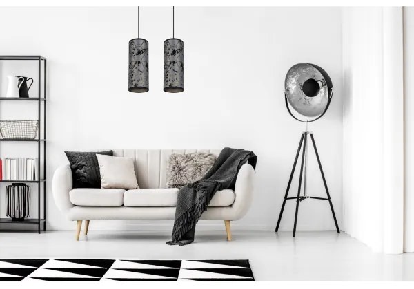 Luster na lanku AVALO 2xE27/60W/230V šedá/čierna