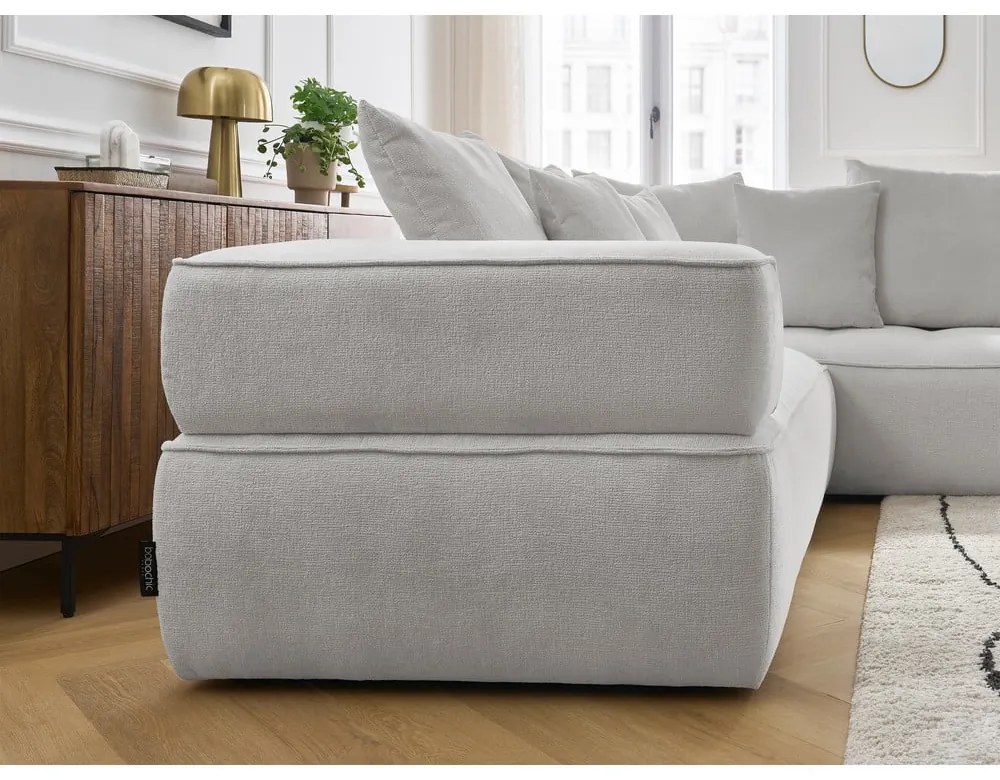 Svetlosivá ženilková rohová pohovka (pravý roh/do L) Whesley – Bobochic Paris