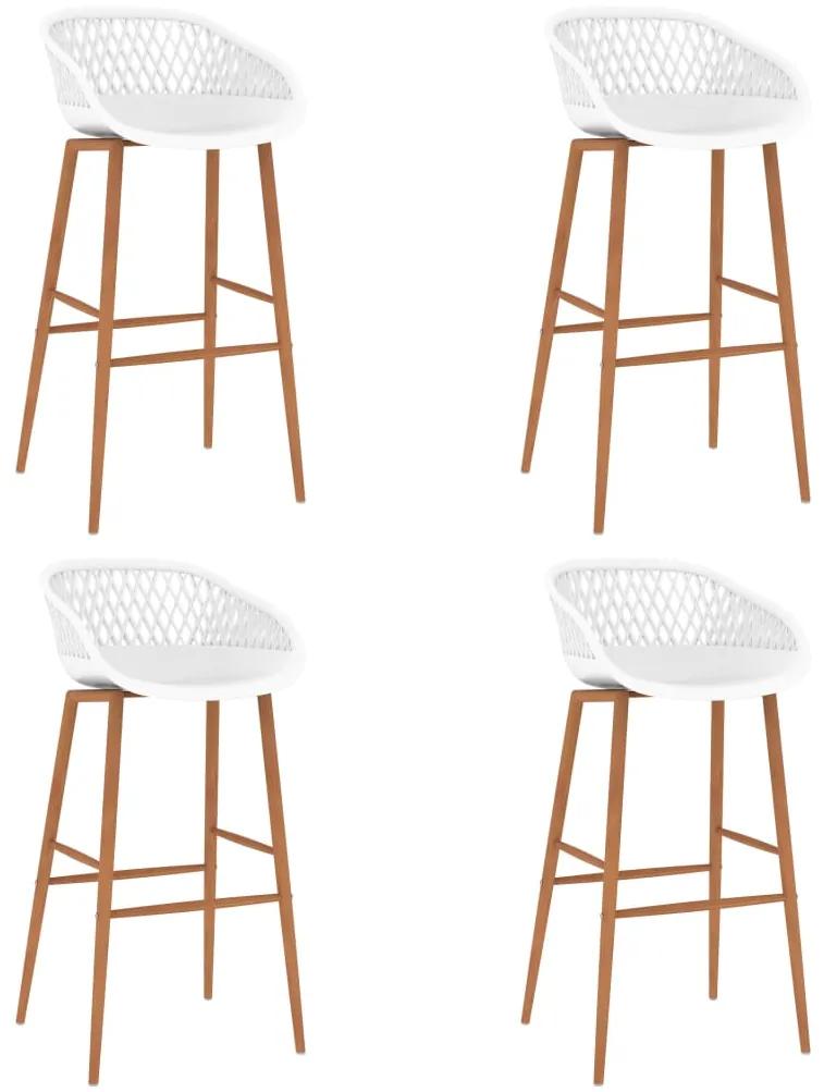 Barové stoličky 4 ks, biele