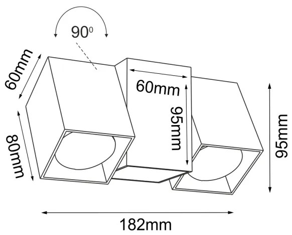 Brosline 2295 - Nástenné bodové svietidlo CUBE 2xGU10/10W/230V biela