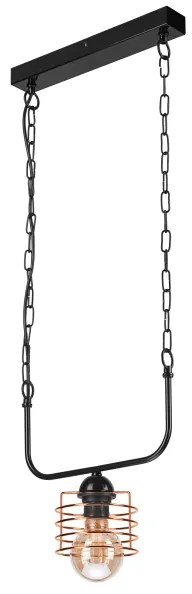 Luster na reťazi MORGAN 1xE27/60W/230V čierna/medená