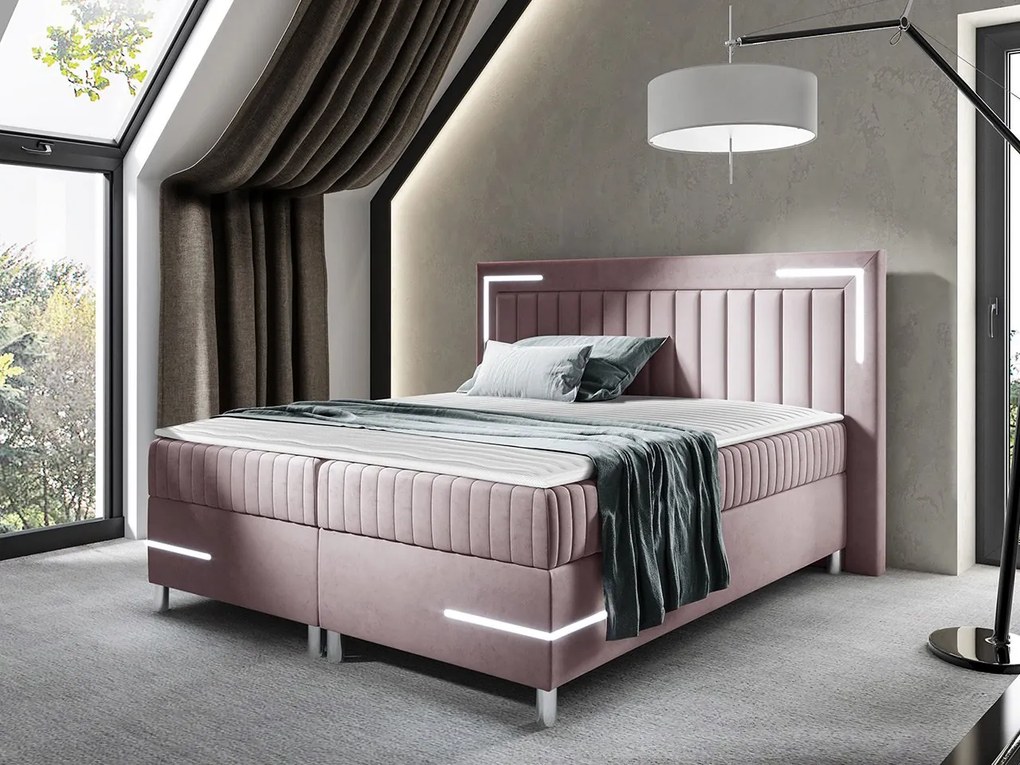 Kontinentálna posteľ Suhak 3 LED, Rozmer postele: 120x200, Dostupné poťahy: Fresh 04