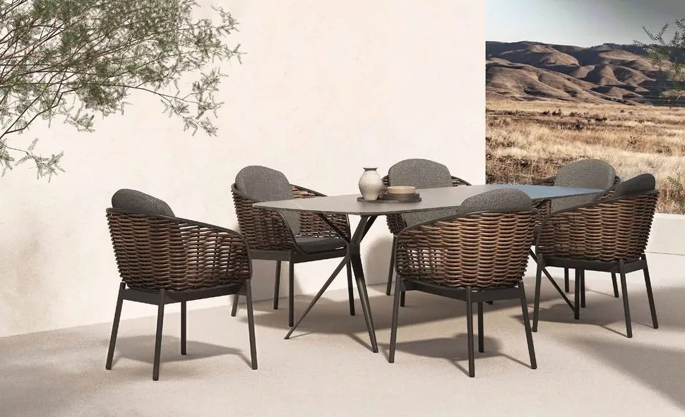 Záhradný set Borneo: stôl a 8 stoličiek