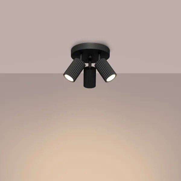 Sollux SL.1582 - Bodové svietidlo KARBON 3xGU10/10W/230V čierna