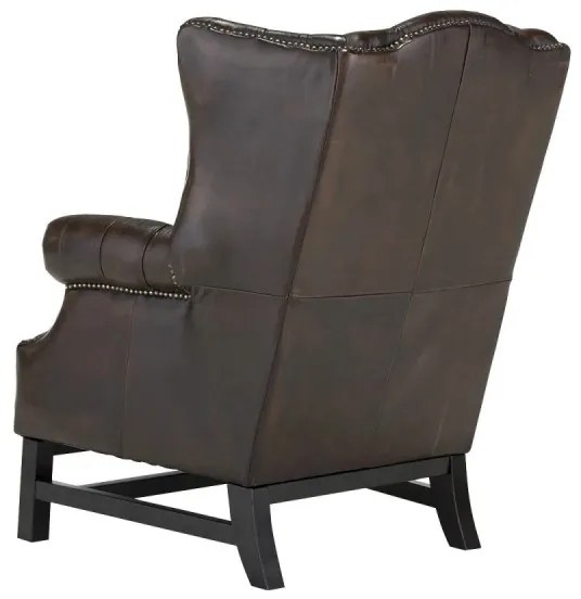 furniture-nabytek.cz - Masívne kreslo Chesterfield Kingsfield z pravej kože, hnedé – 89×79×104 cm