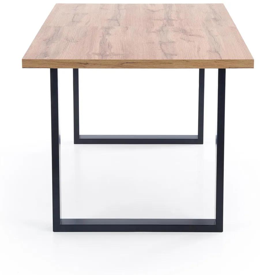 Rozkladací jedálenský stôl Venom 135/185 - dub wotan / čierna