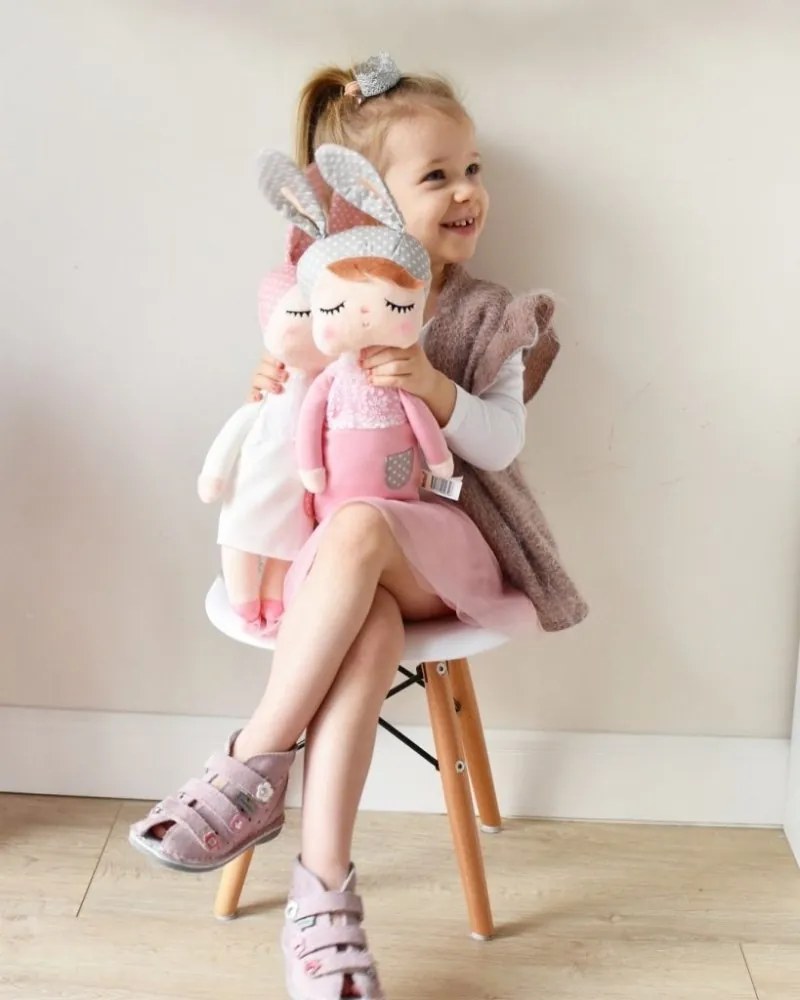 Spiaca bábika Angela ružová s menom Gitulka 42 cm