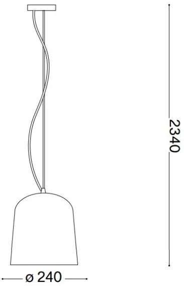 Ideal Lux - Luster na lanku BISTRO 1xE27/60W/230V pr. 24 cm dymová