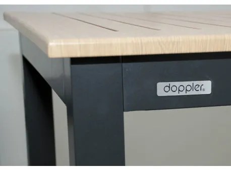 Doppler EXPERT WOOD antracit - záhradný rozkladací hliníkový stôl 220/280 x 100 x 75 cm