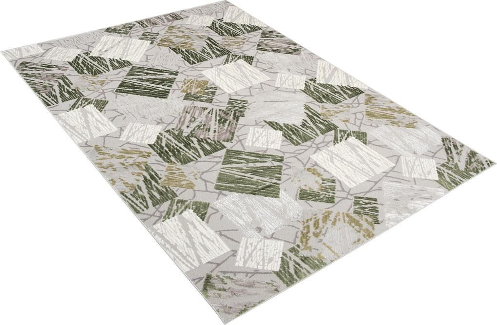 TA Koberec E464A SVETLO SIVÁ/TMAVOZELENÁ ASTHANE Rozmer: 120x170 cm