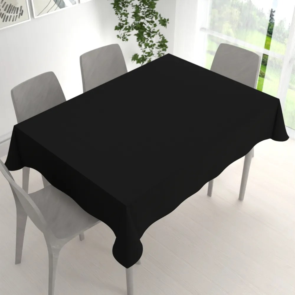 Biante Veľký teflónový obdĺžnikový obrus TF-108 Čierny bez vzoru 260x320 cm