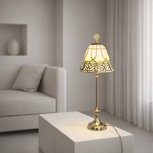 Stolná lampa Tiffany ANTIK SLENDER Metal Base Crystal 50*Ø18