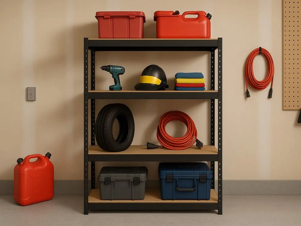 Akcia 5x Regál 150x70x30 cm lakovaný 4-policový, nosnosť 700 kg - čierny