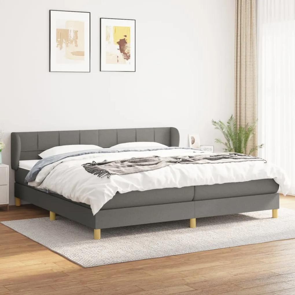 Boxspring posteľ s matracom tmavosivá 200x200 cm látka 3126830