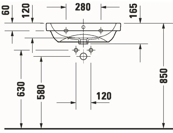 Duravit 23986000002 - Závesné umývadlo D-CODE 60x46 cm keramika/lesklá biela