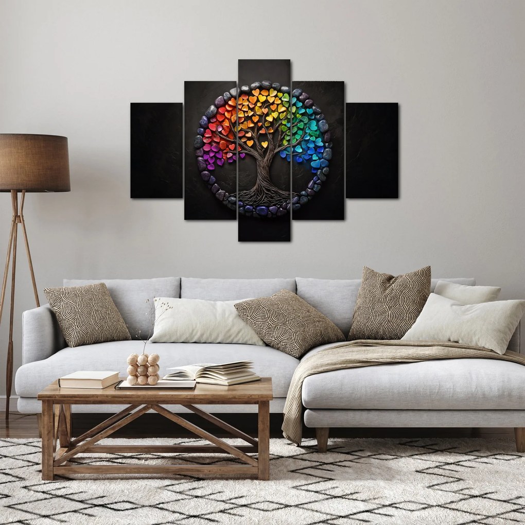 Obraz – Strom plný farebných sŕdc (150x105 cm)