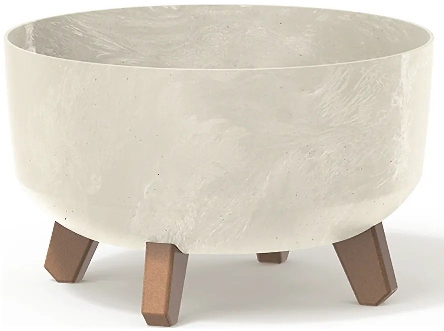 Plastový kvetináč na nožičkách DGRL300LE 28,5 cm - krémová