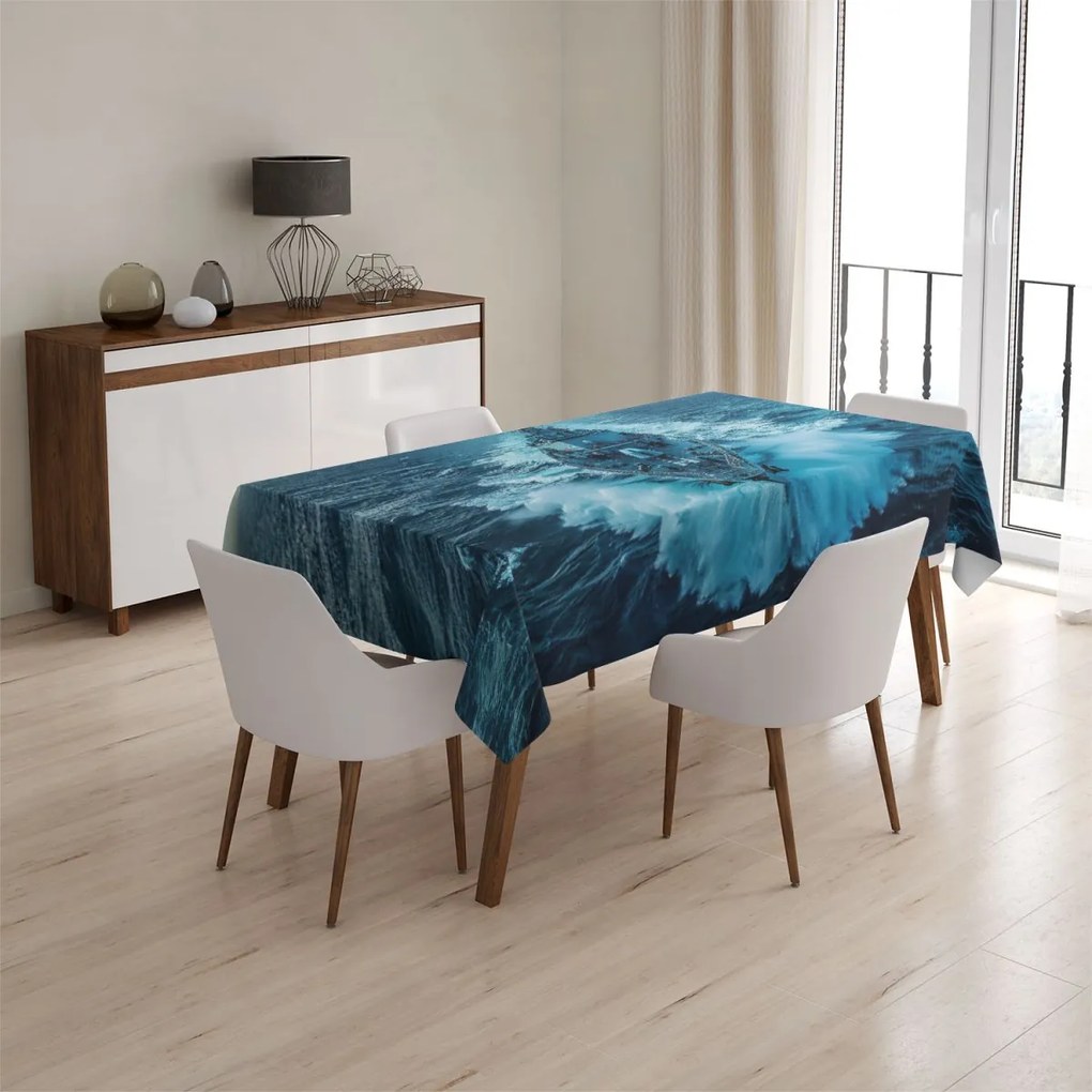Sablio Obrus Vojnová loď prerážajúca oceán - 90x90 cm