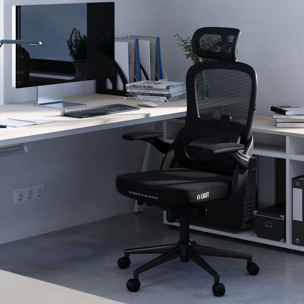 Ergonomická kancelárska stolička Normal Size, čierna: Diablo V-Light