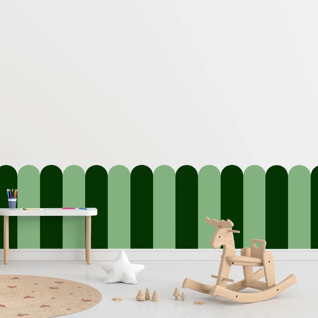 60x100cm Oblúk - Fľaškovo zelená farba - textilná nálepka na stenu Farba: Kombinácia, Veľkosť: 60 cm