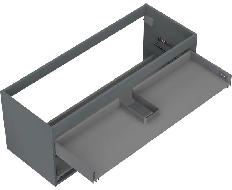 Mexen Box-A, závesná skrinka 120 cm, 2 zásuvky, grafitová matná, 91AX0-1200-470-2-66