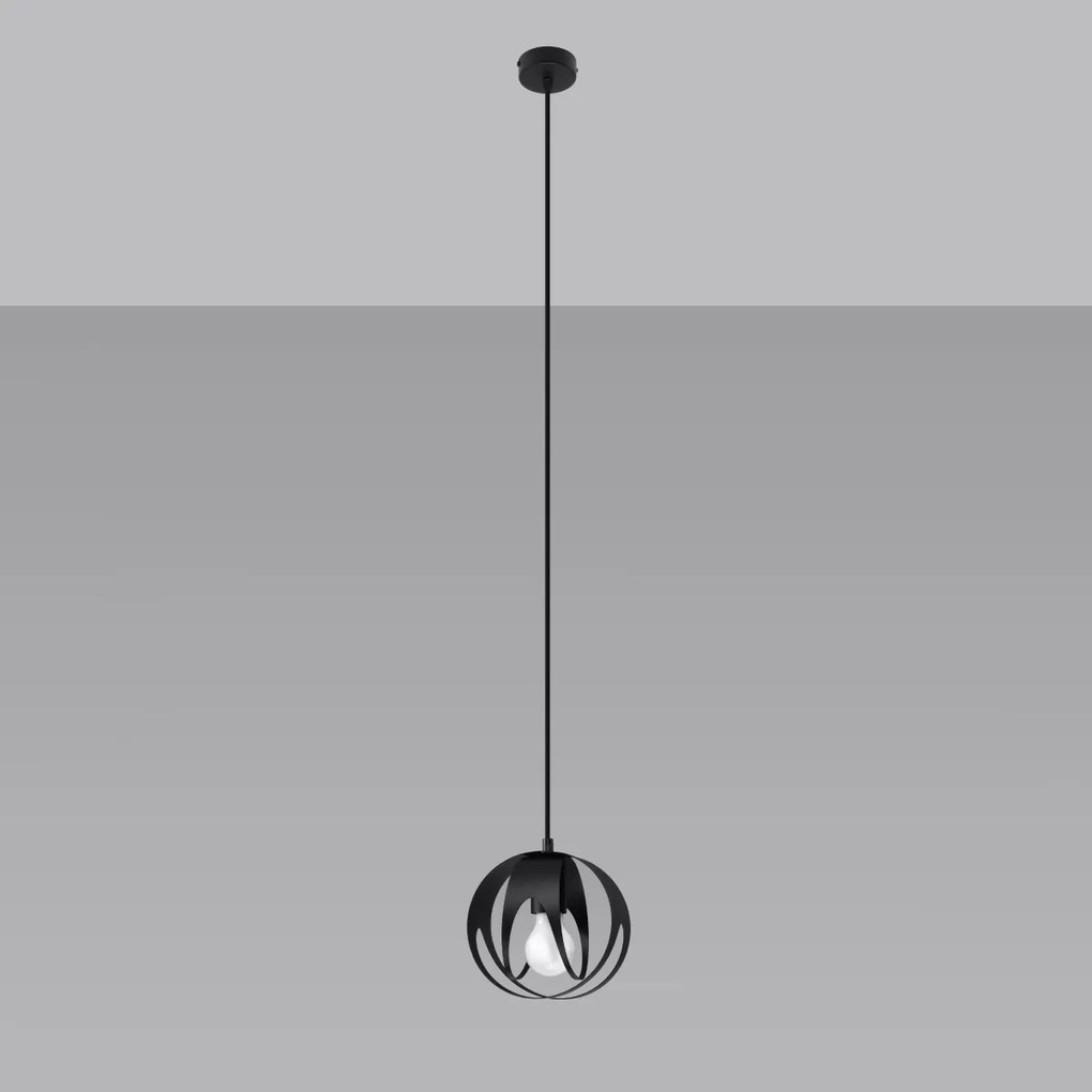 Závesné svietidlo Tulos 1, 1x čierne kovové tienidlo