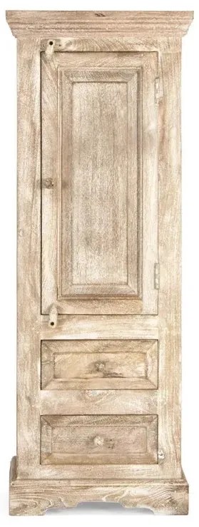furniture-nabytek.cz - Masivní koupelnová vysoká komoda Patina z mangového dřeva, lakovaná, přírodní – 48×33×130 cm