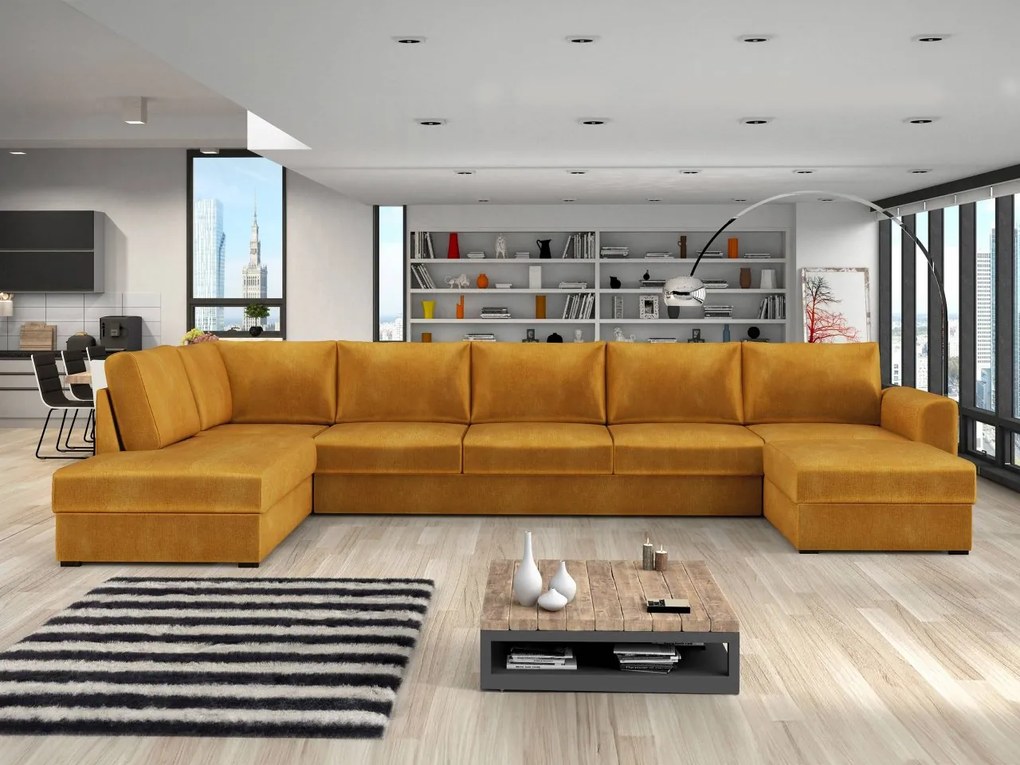 Sedacia súprava Szafran Large, Dostupné poťahy: ekokoža Soft 017 + Lux 06, Strana: Pravá - U