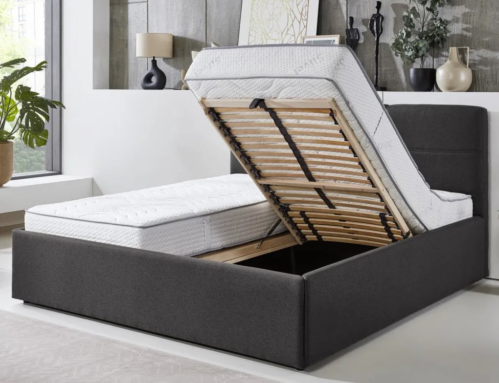 Posteľ Domango 180x200 cm, antracitovo šedá látka