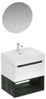 Kúpeľňová zostava s umývadlom vrátane umývadlovej batérie, vtoku a sifónu Naturel Stilla biela lesk KSETSTILLA011, 1 ks