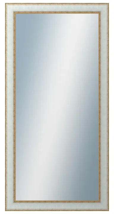 DANTIK - Zrkadlo v rámu, rozmer s rámom 50x100 cm z lišty DOPRODEJMETAL bielozlatá (3023)