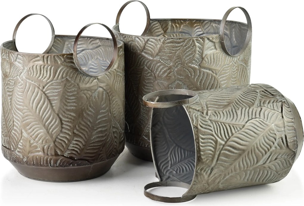 Sada 3 ks květináčů MARINA IX hnědá