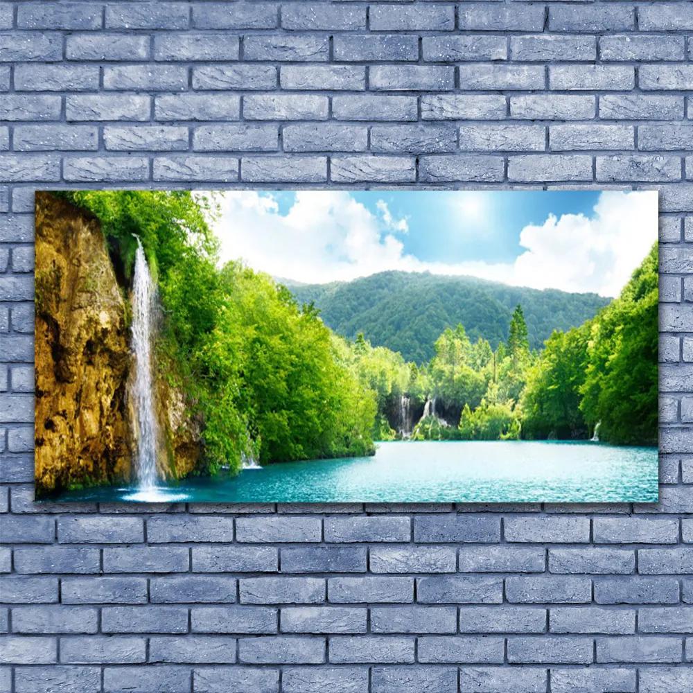 Obraz plexi Hory les jazero príroda 120x60 cm
