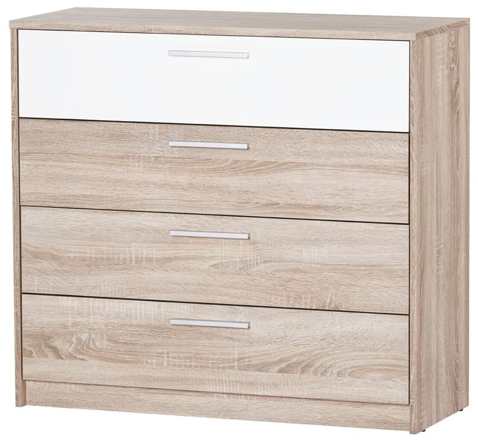Komoda Milo 06 98 cm dub sonoma/bílá