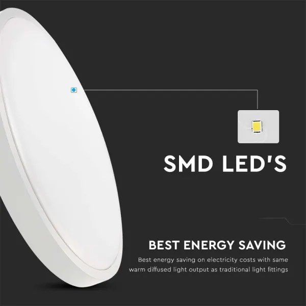 LED Kúpeľňové stropné svietidlo LED/30W/230V 3000K IP44 pr. 42 cm biela