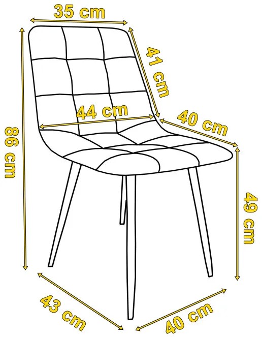 Jedálenská stolička DENVER zamatová, čierna / grafitová