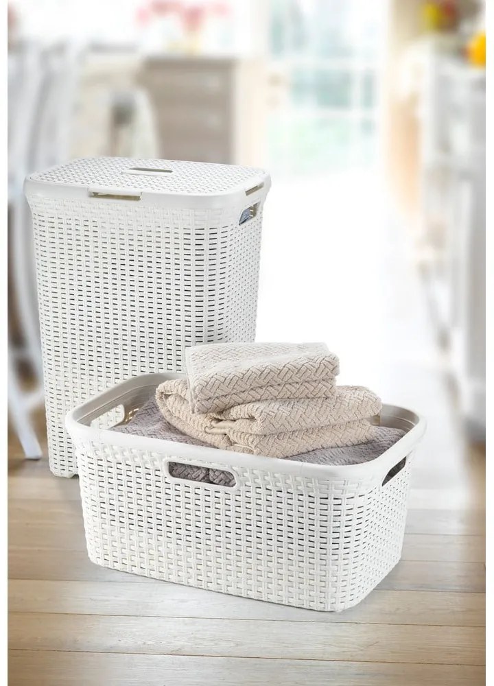 Biely kôš na bielizeň Curver Style Basket, 45 l