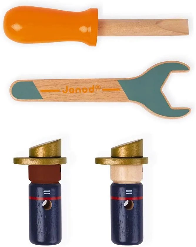 BricoKids - Drevené auto a stavebnica - Hasiči - 45 ks